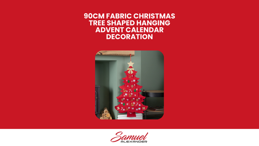90cm Fabric Tree Shape Advent Calendar Christmas Decoration in Red