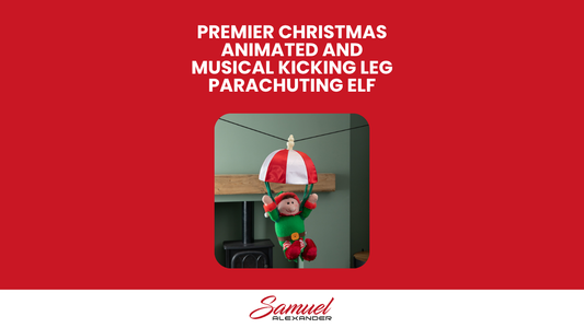 Premier Christmas Animated & Musical Kicking Leg Parachuting Elf