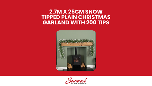 2.7m x 25cm Snow Tipped Plain Christmas Garland with 200 Tips