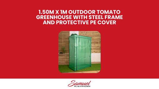 1.5m x 1m Outdoor Greenhouse for Plants with Steel Frame and Protective PE Cover