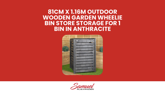 74cm x 1.16m Outdoor Wooden Garden Wheelie Bin Store Storage for 1 Bin in Dark Grey