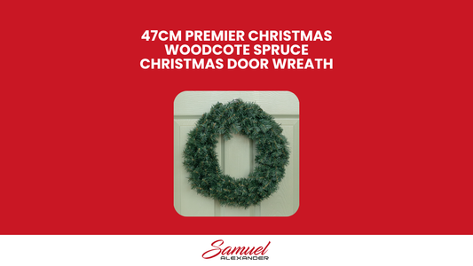 47cm Premier Christmas Woodcote Spruce Christmas Door Wreath