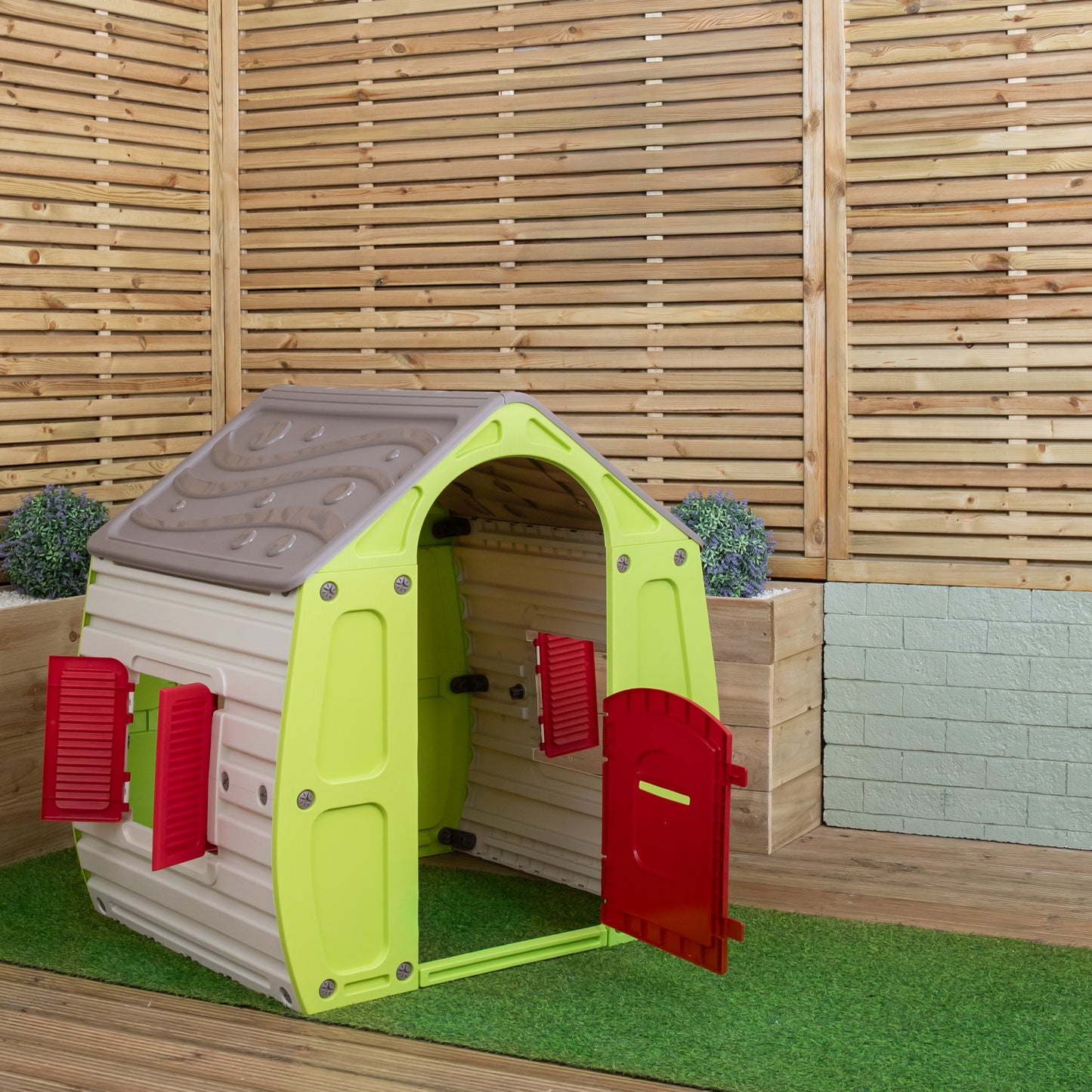 1.09m Green & White Plastic Magical Forest Wendy Playhouse