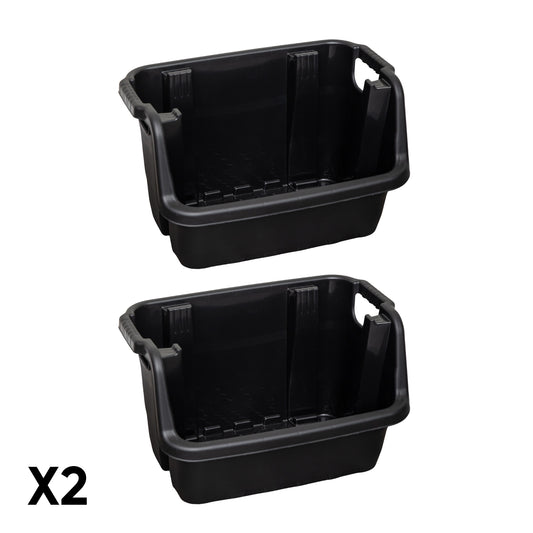 2 Pack of 36x 59cm Heavy Duty Stackable Pick Bin Crates