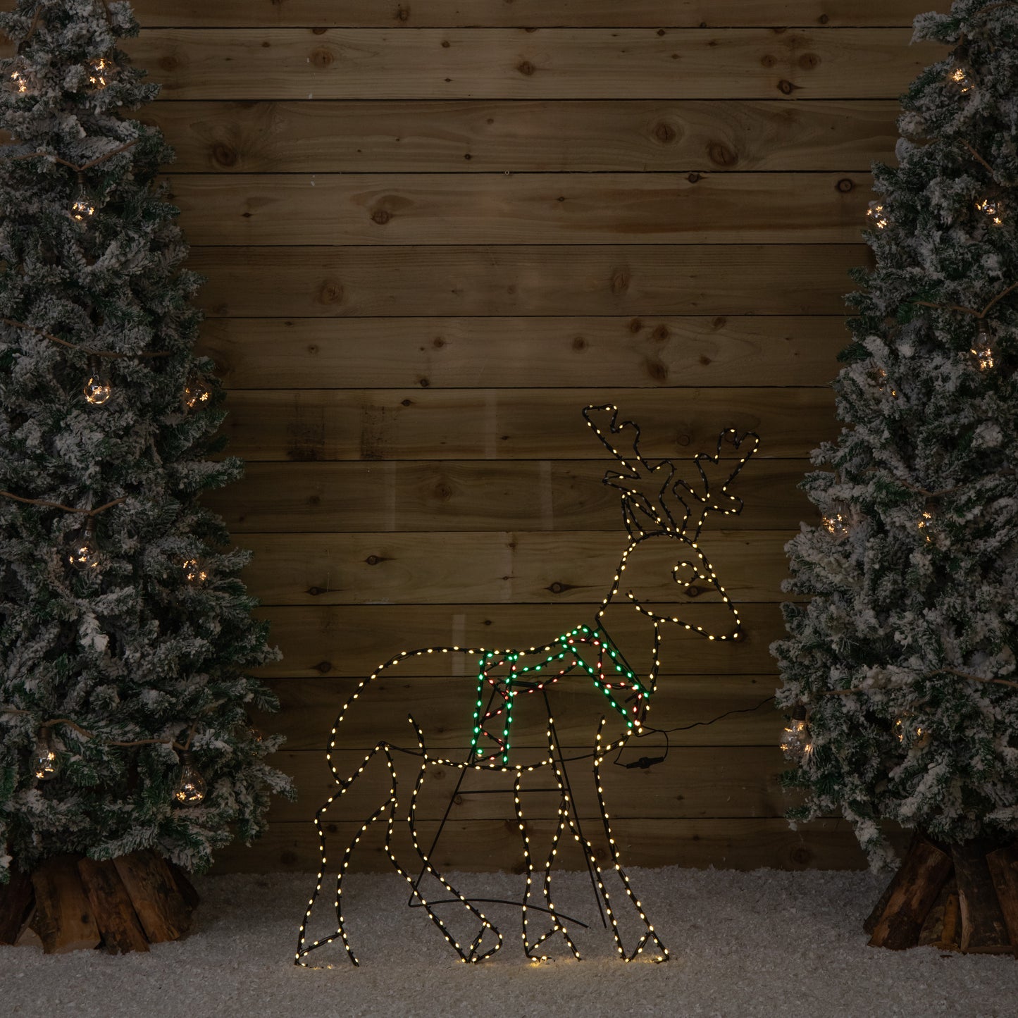 1.4m x 86cm Light up FlexiBrights Standing Christmas Reindeer with 420 Multi-Coloured LEDs