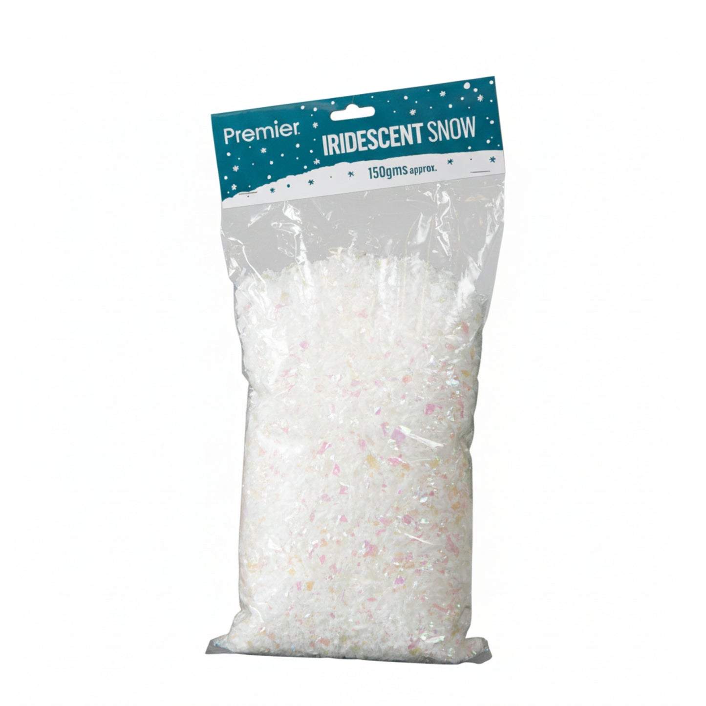 2 Pack of 150g of Frosted Iridescent Fake Christmas Snow Decoration