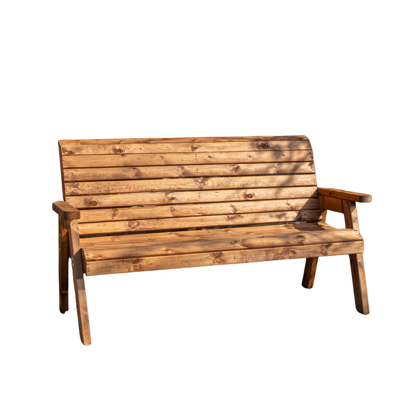 Charles Taylor Hand Made Traditional 3 Seater Chunky Rustic Wooden Garden Bench Furniture