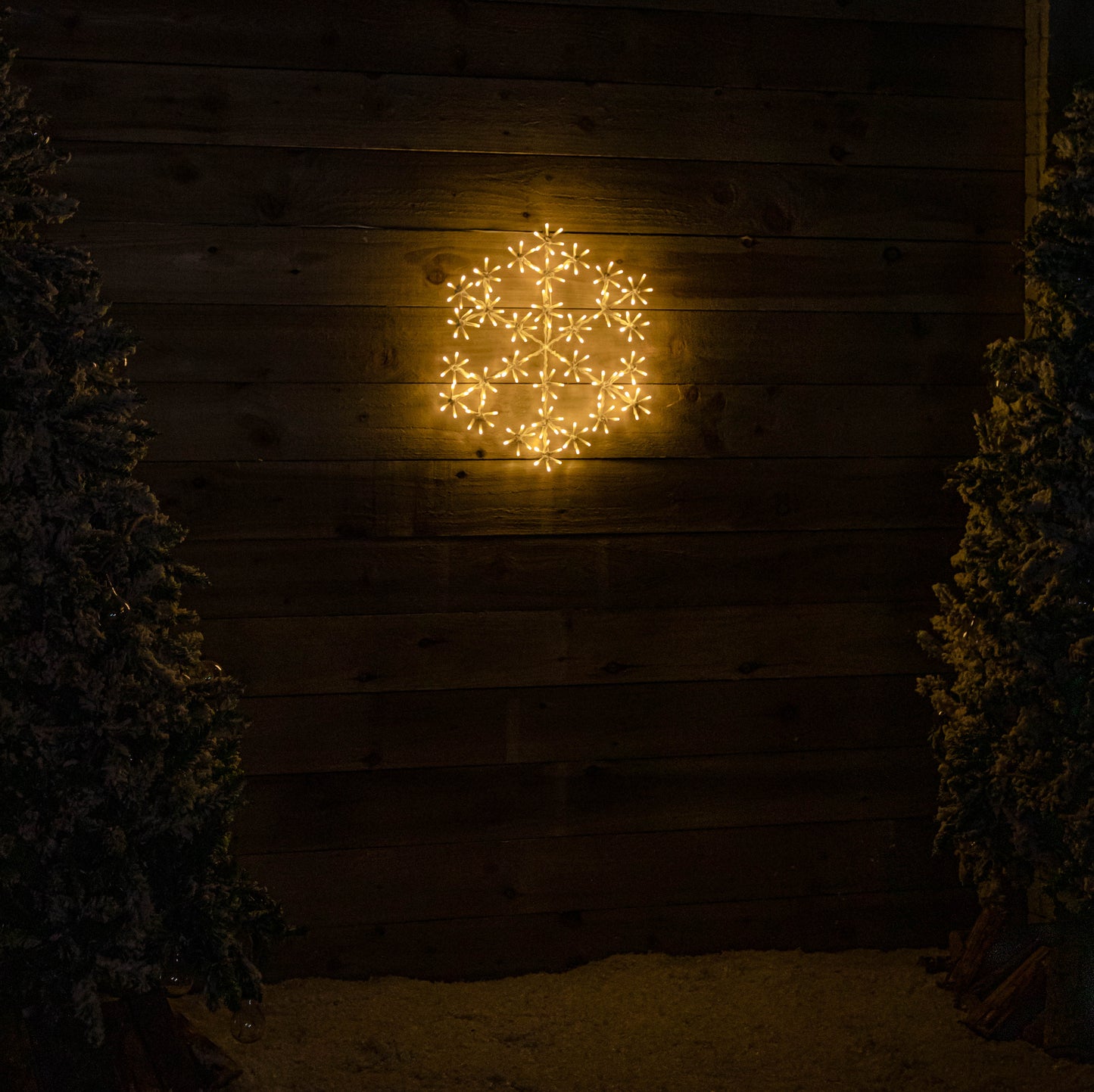 50cm Light up Hanging Christmas Snowflake with 180 Multi-Action Warm White LEDs