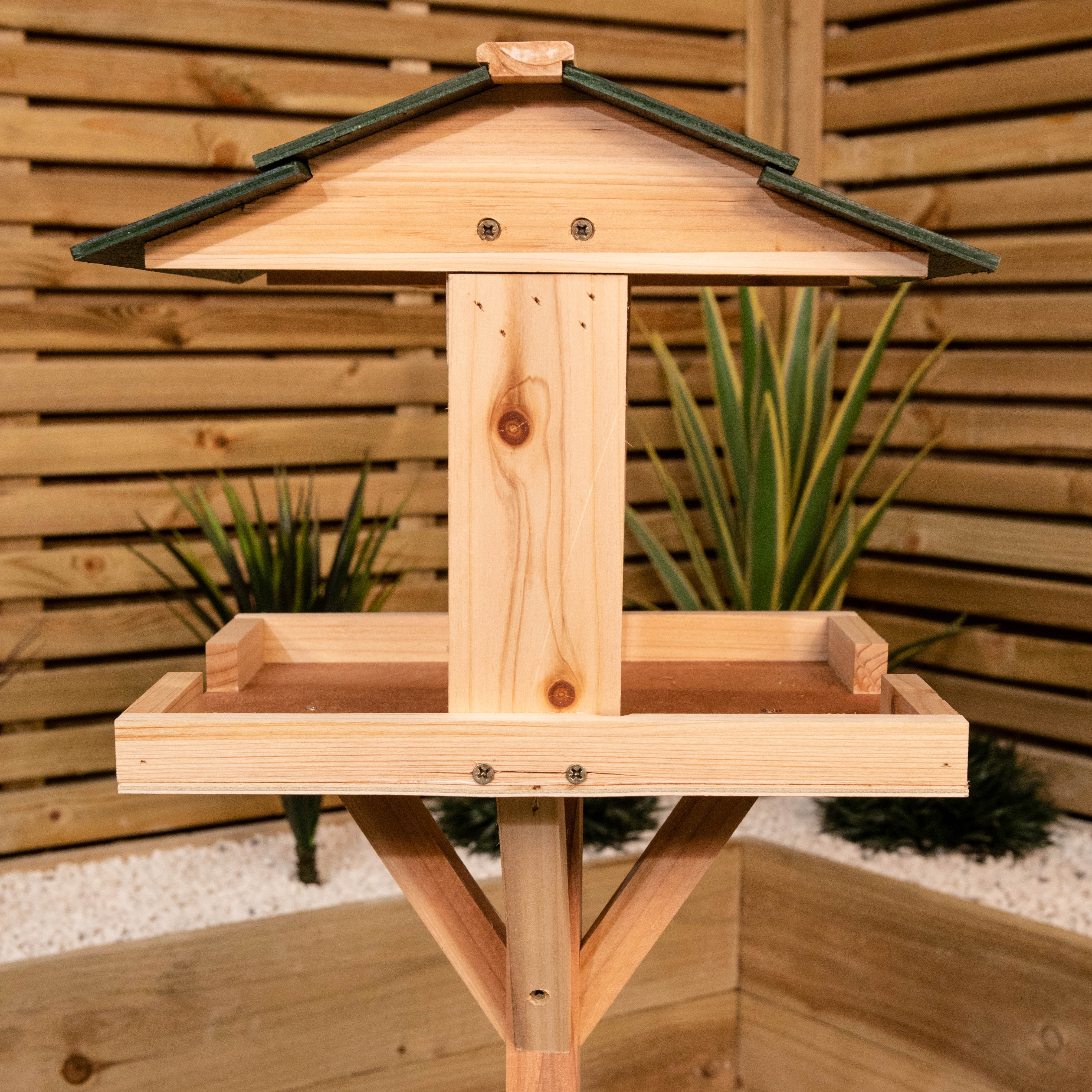 1.16m Freestanding Wooden Garden Bird Feeder Table