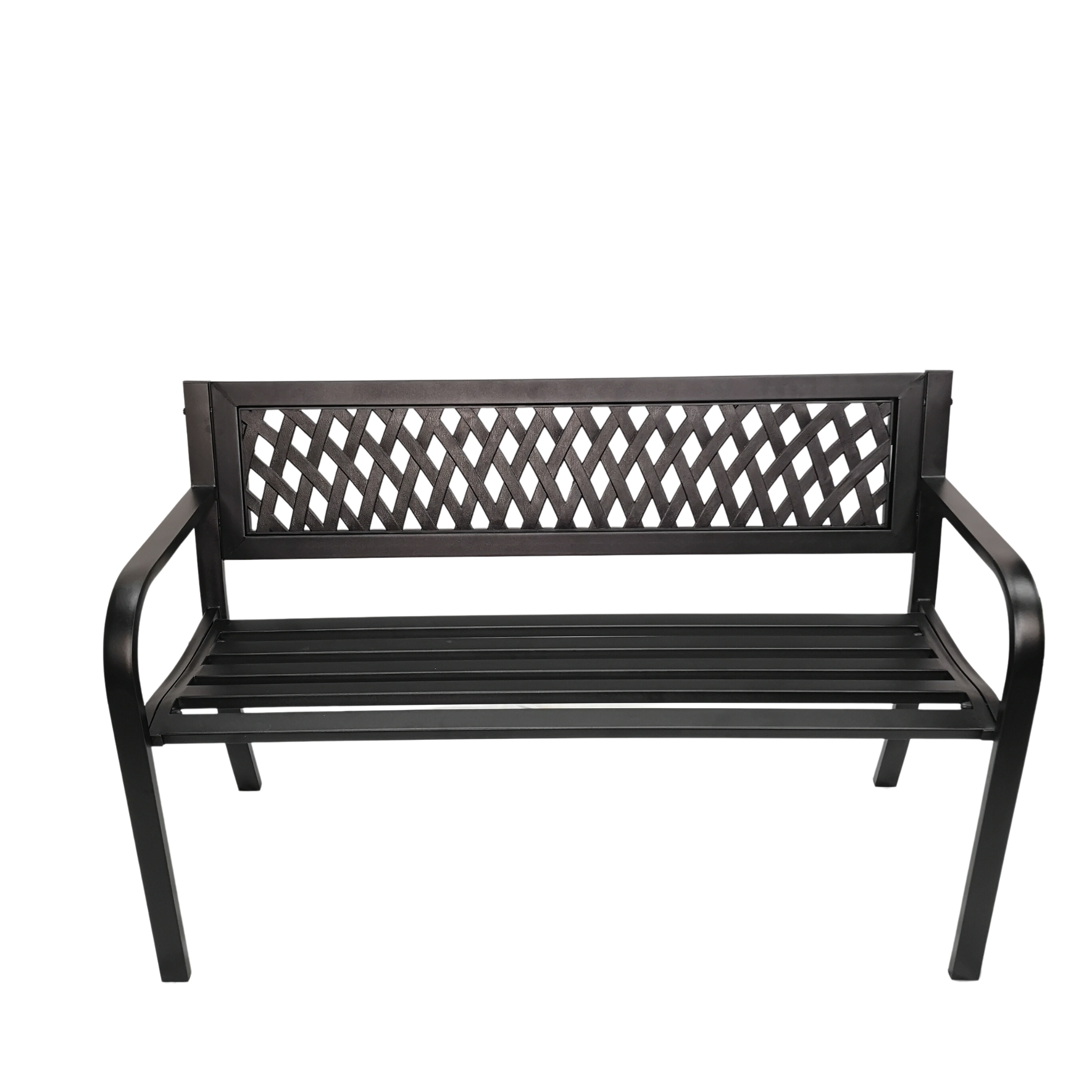 Keswick 2 Seater Outdoor Modern Lattice Design Metal Garden Patio Bench