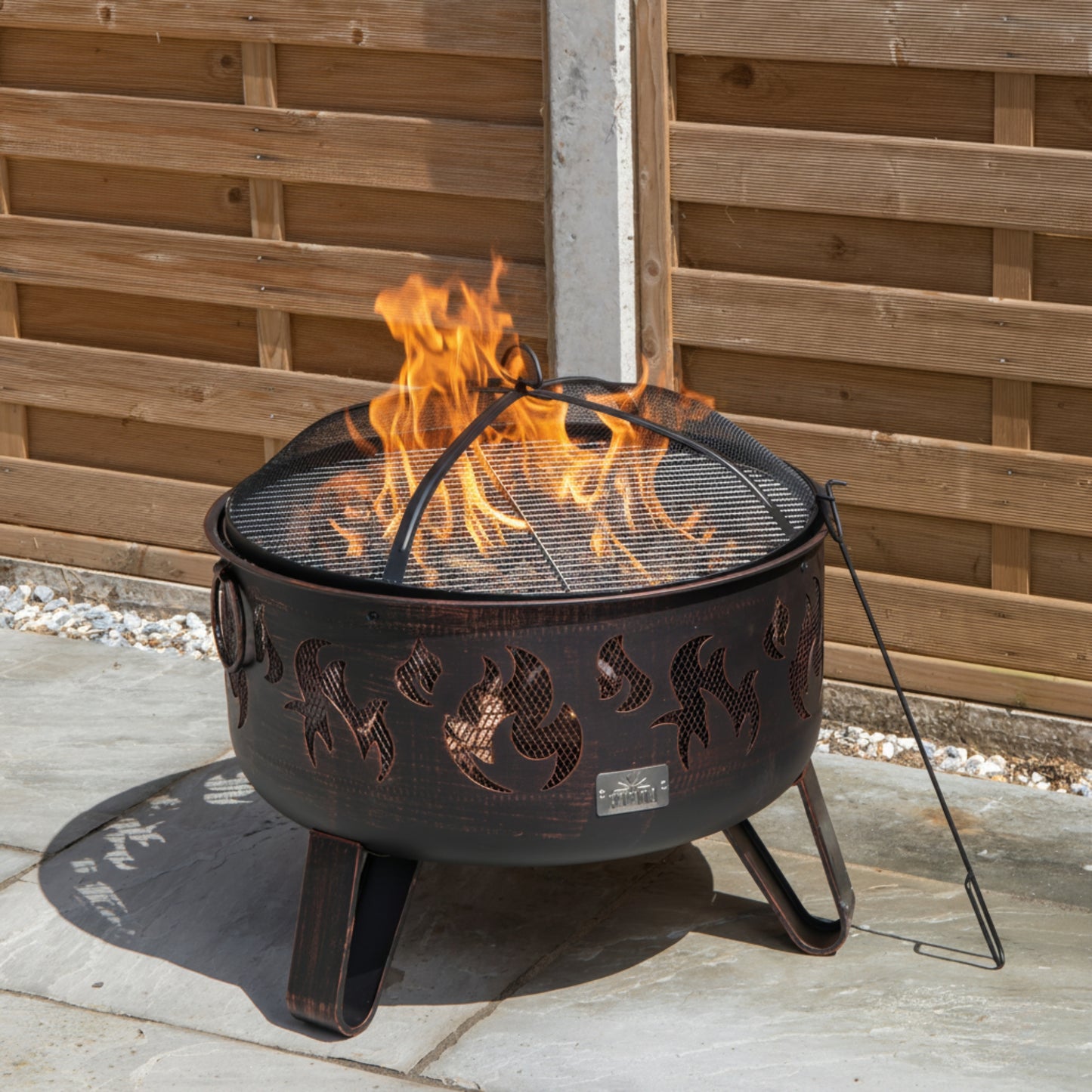 60cm Black Steel Fuego Deepbowl Outdoor Firepit