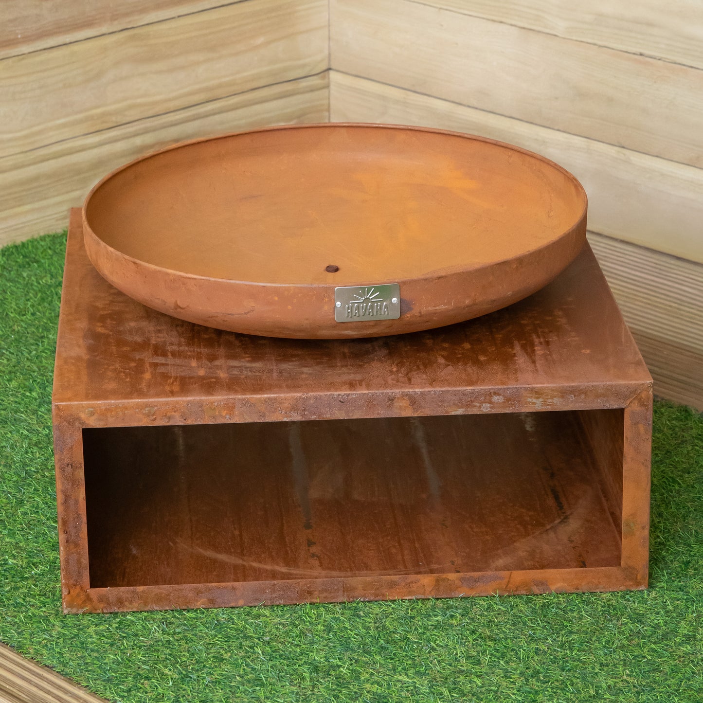 37cm Tierra Outdoor Steel Firebowl and Log Store