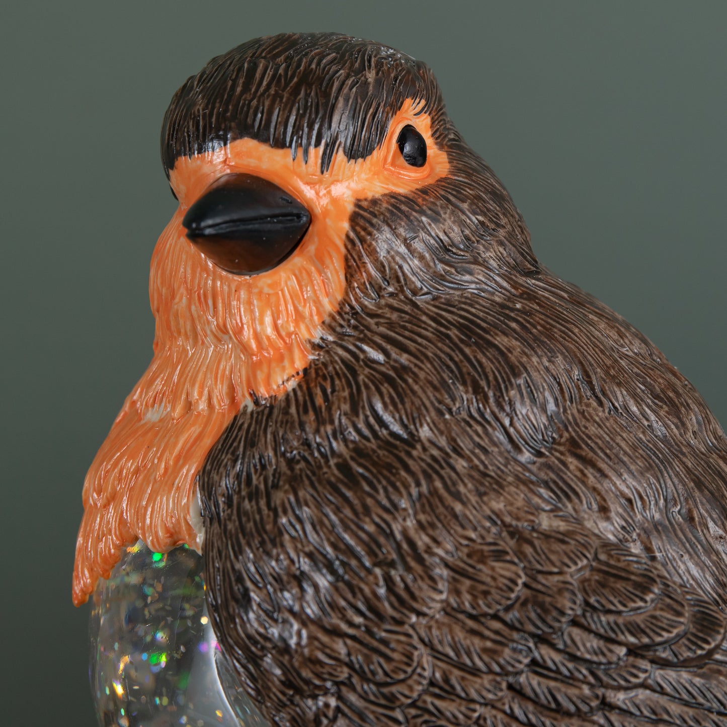 26cm Battery Operated Light up Christmas Robin Water Spinner with Warm White LEDs