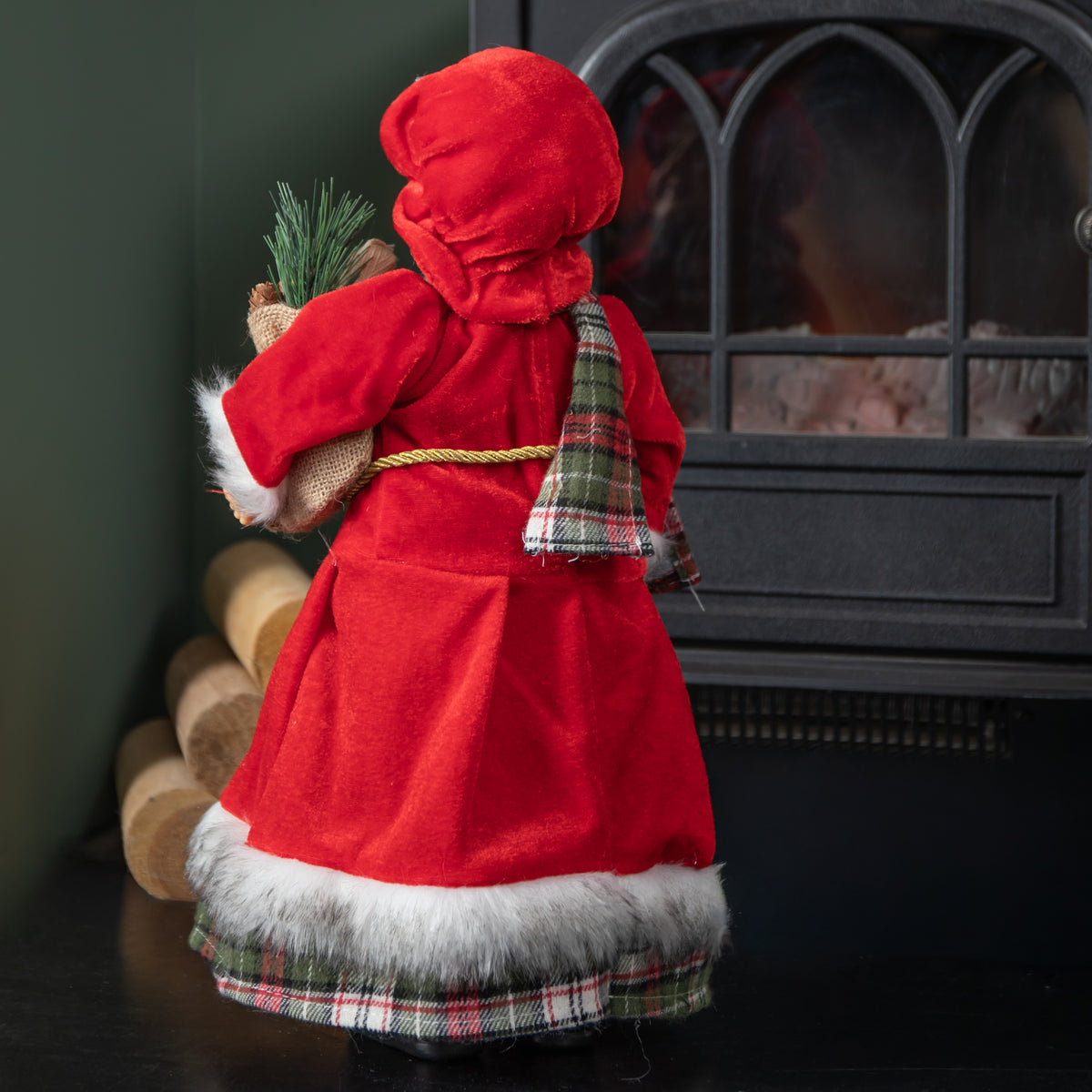 44cm Large Traditional Mrs Santa Claus Figure Christmas Decoration