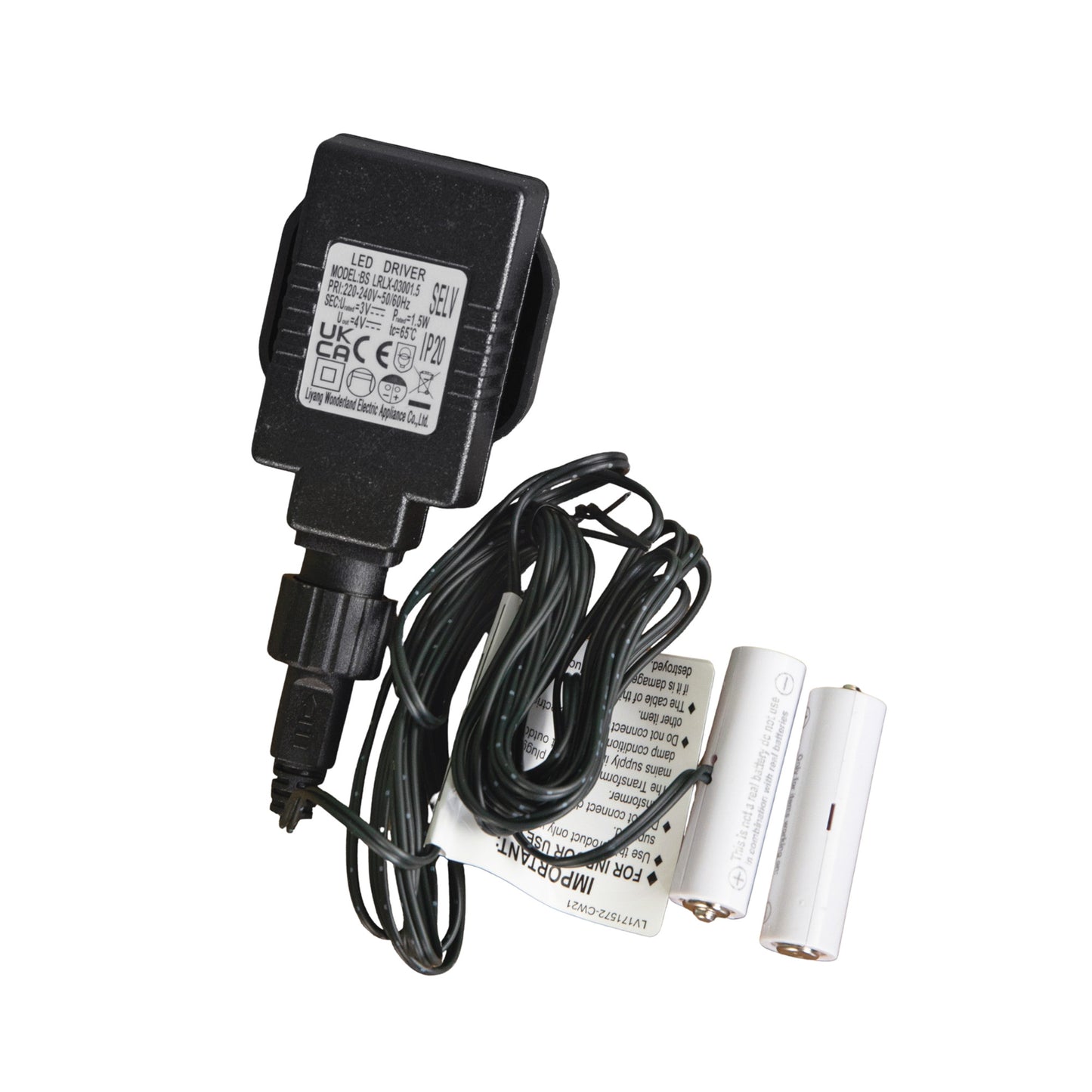2 x AA Battery Replacement Plug in Power Adapter