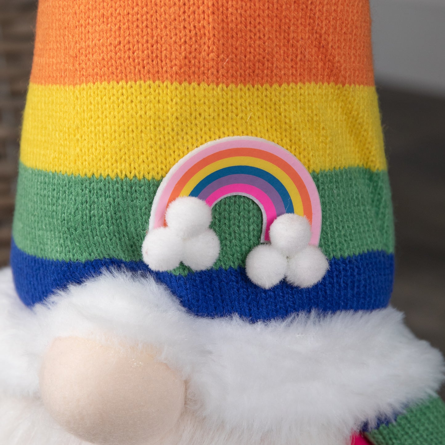 45cm Sitting Plush Christmas Gonk Decoration in Rainbow