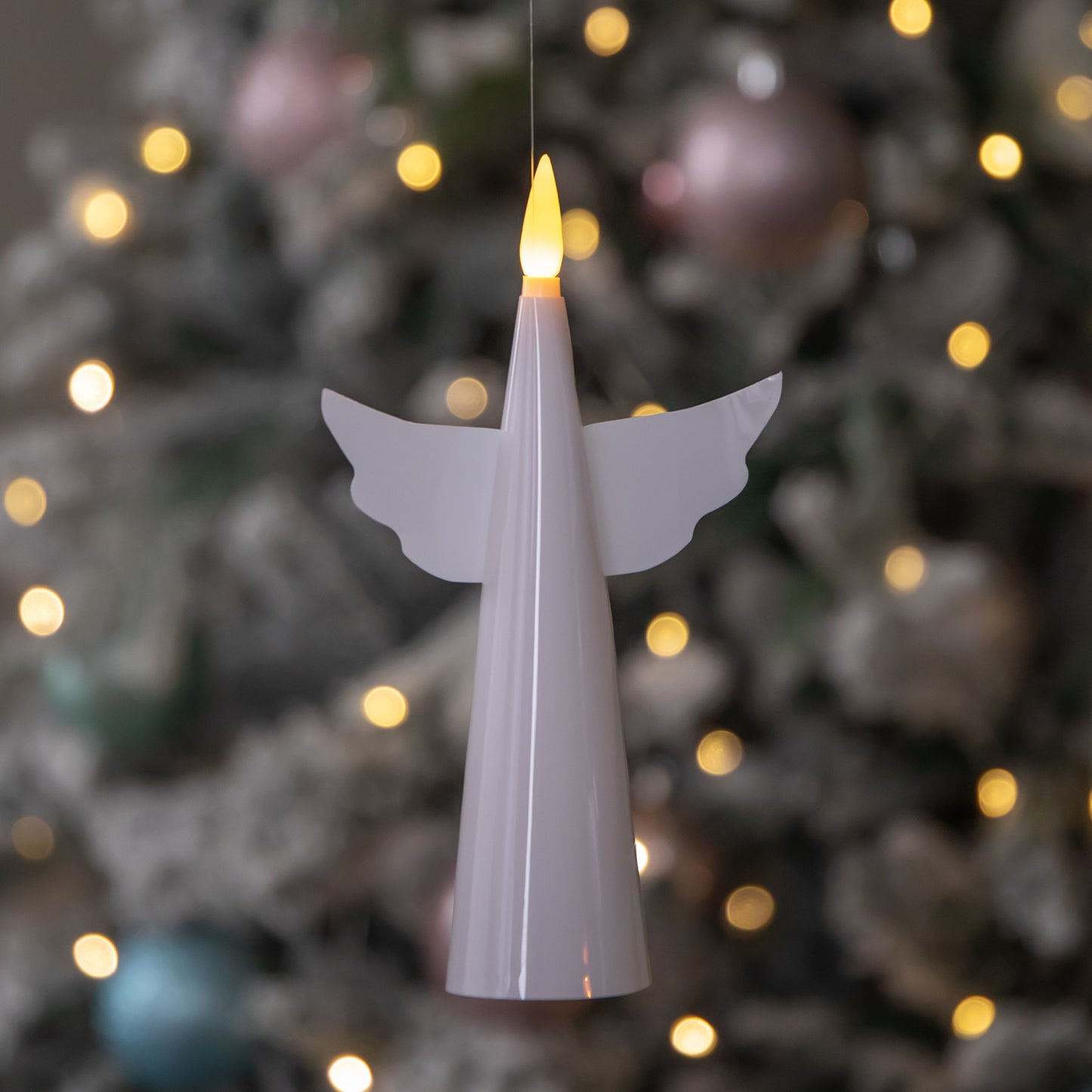Set of 5 16cm Battery Operated Floating Christmas Angel Candles with Warm White LEDs