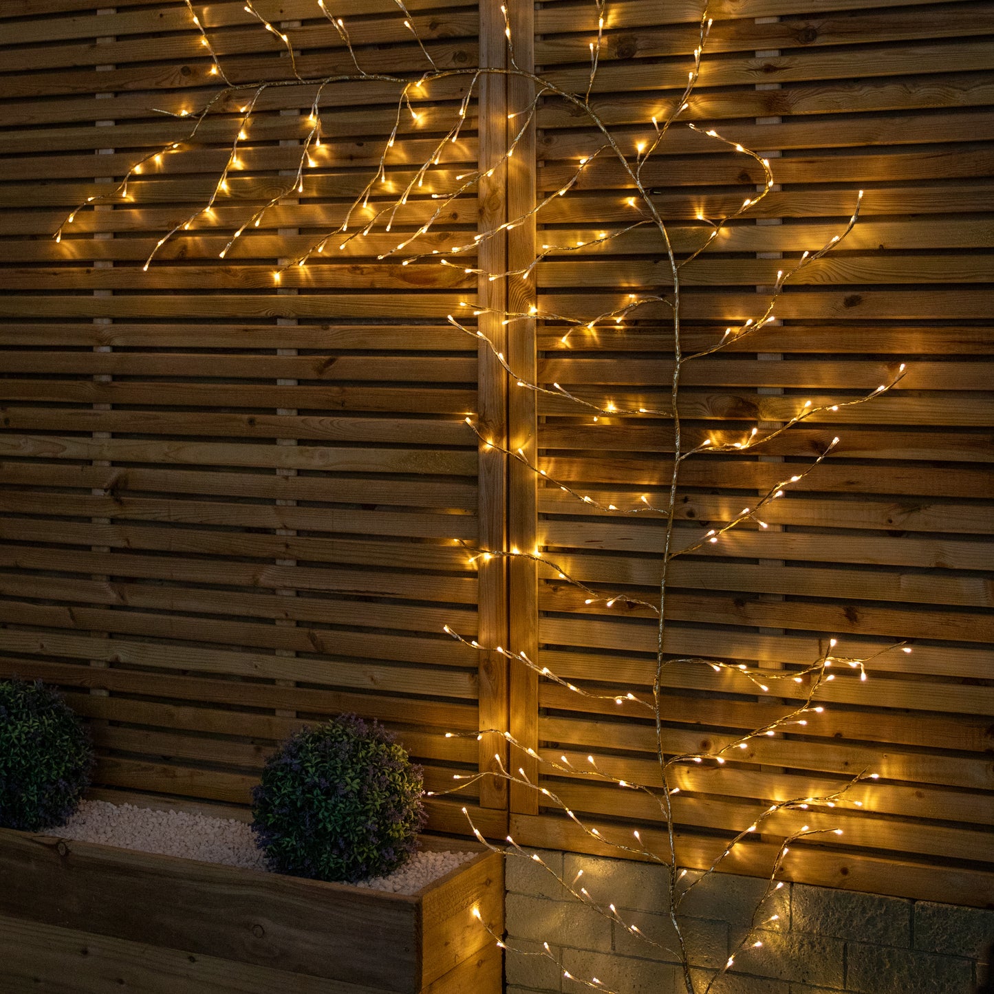 3m Light up Gold Christmas Garland Branch with 288 Warm White LEDs