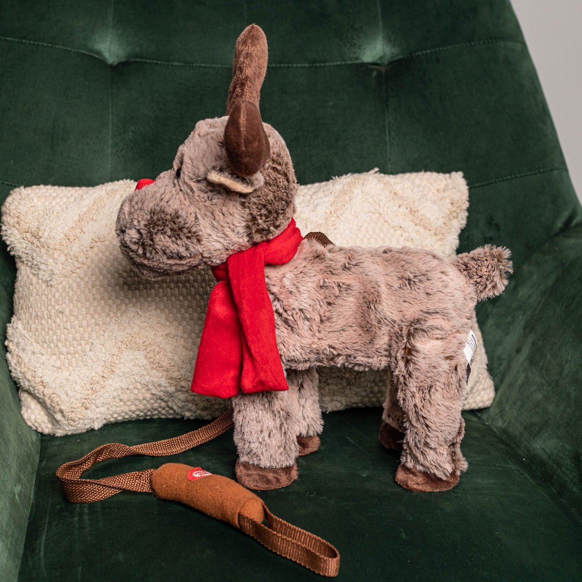 39cm Battery Operated Brown Plush Musical Walking Animated Christmas Reindeer