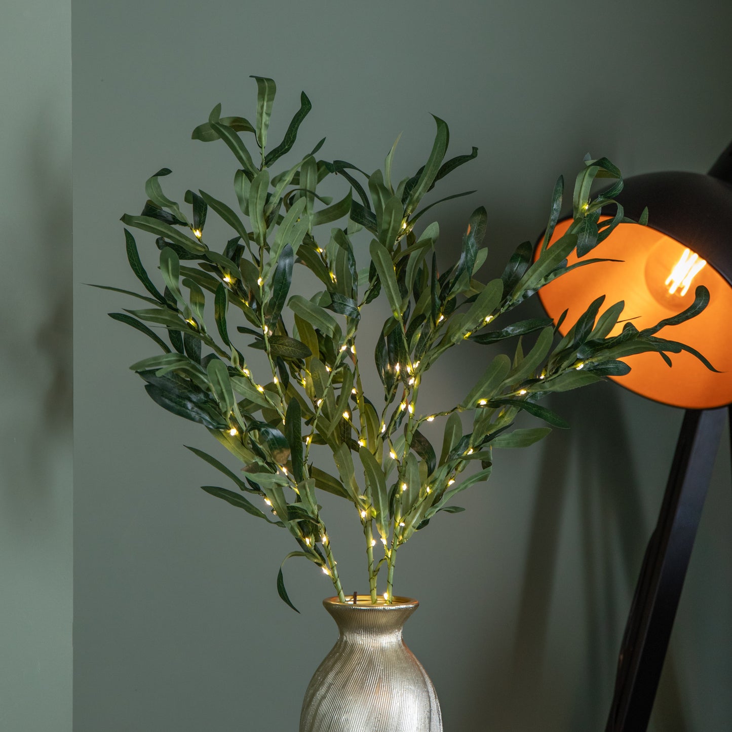 90cm Set of 3 Light up Christmas Mistletoe Twigs with 90 Warm White LEDs (Twigs only)