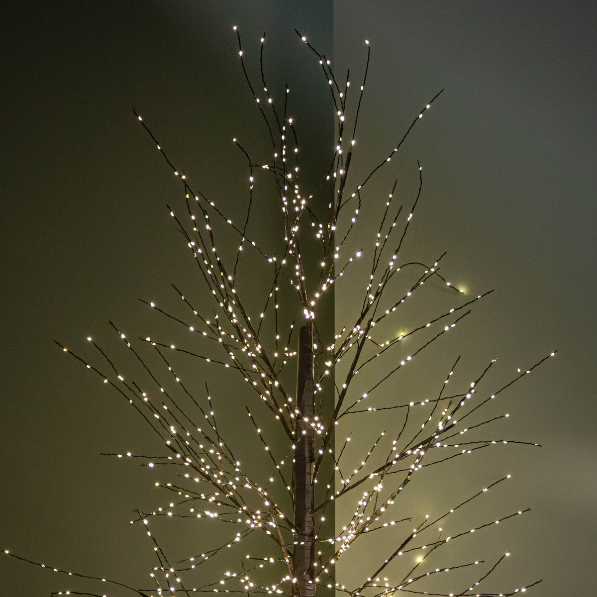 7ft (2.1m) Light up Black Micro Dot Christmas Tree with 1700 Warm White LEDs