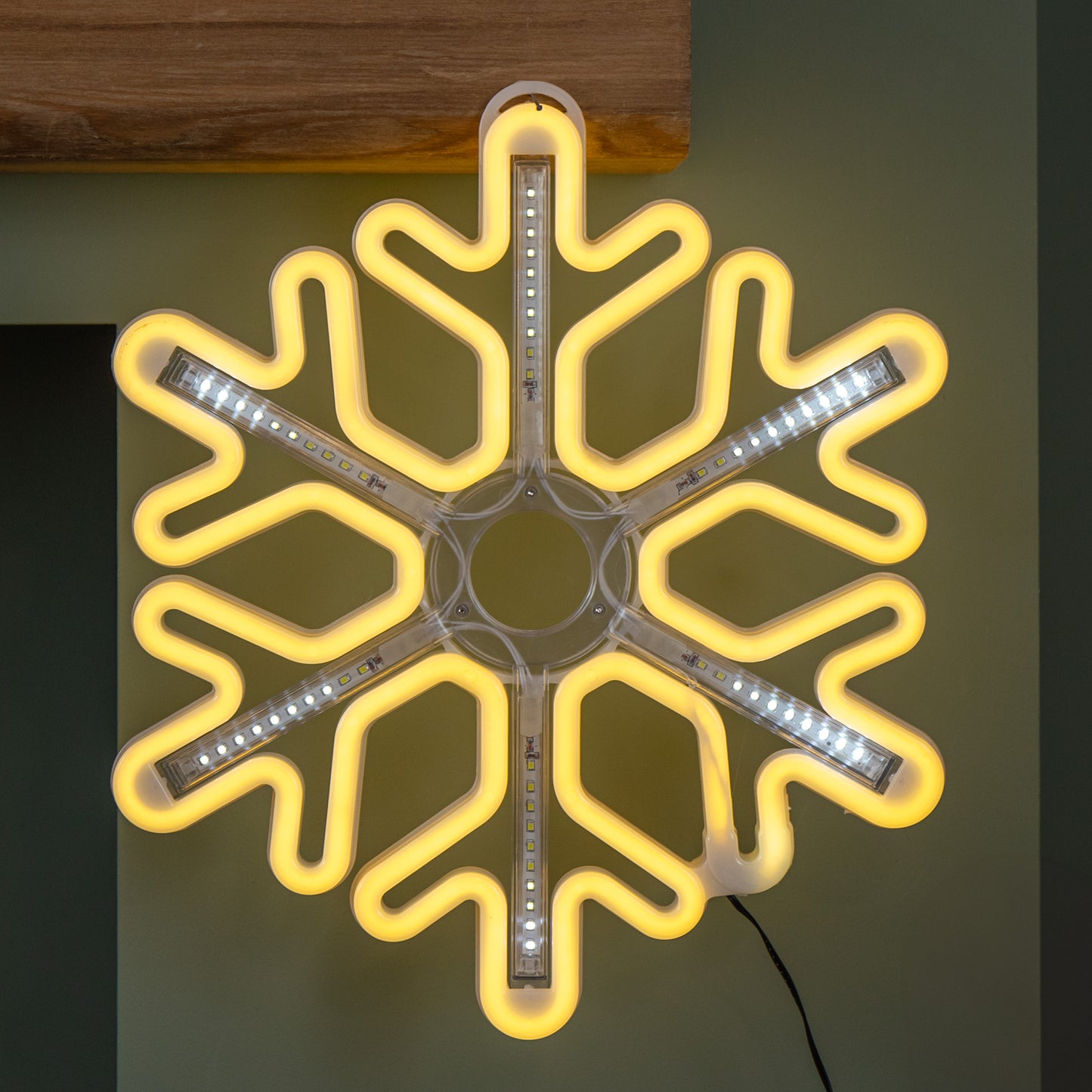 40cm Light up Neon Flex Christmas Snowflake with Shooting Star Effect and LEDs