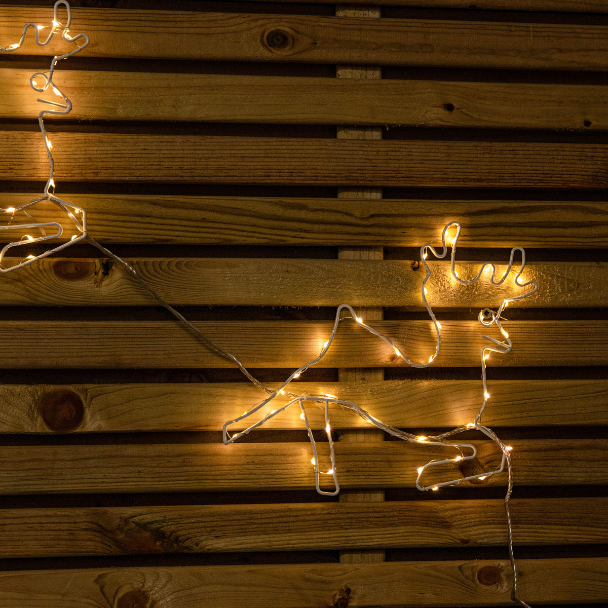 2D LED Sleigh & Reindeer Silhouette Christmas Decoration in Red, Ice White and Warm White