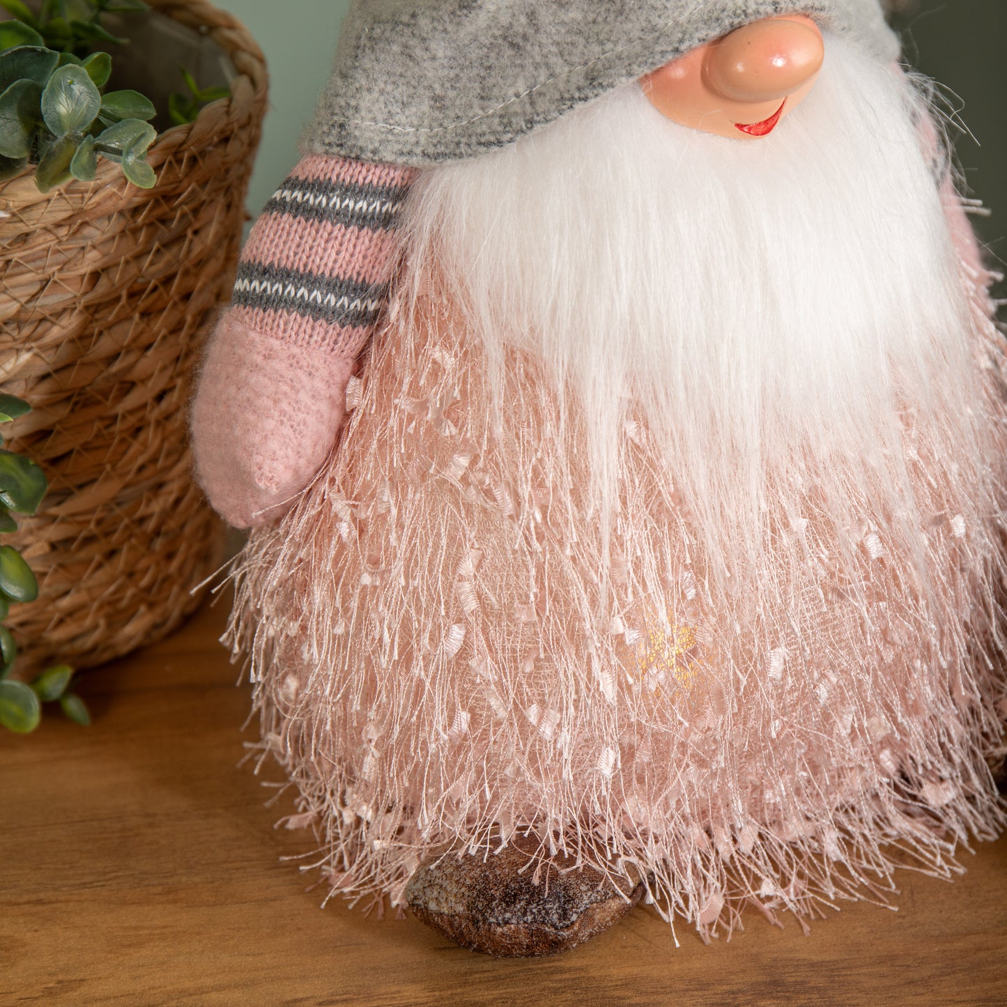  30cm Christmas Male Gonk with LED Light - Grey Hat