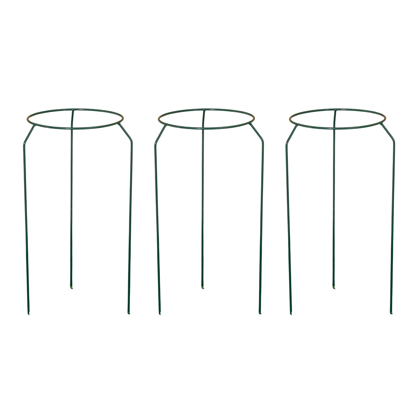 Pack of 3 Tom Chambers Green Metal Herbaceous Garden Plant Support Rings Small