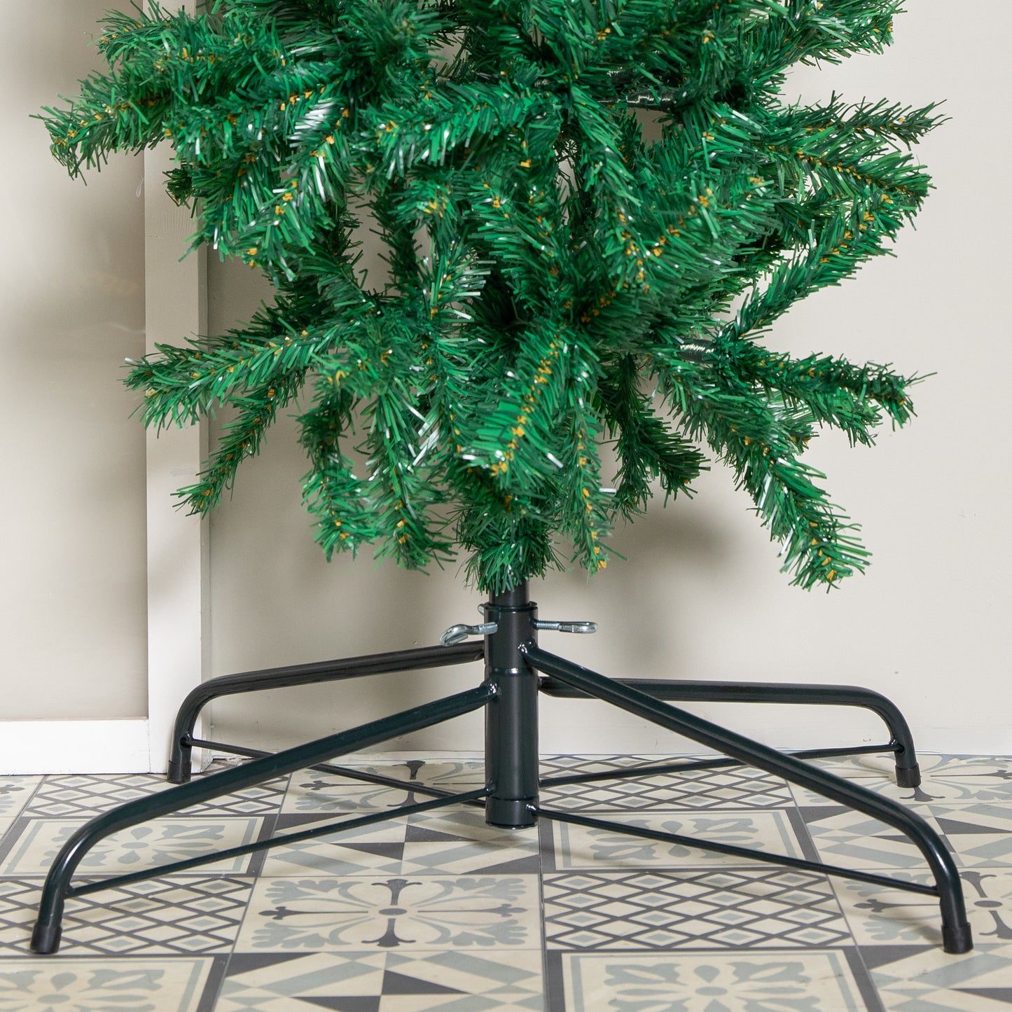 8ft (2.35m) Samuel Alexander Double Door Plain Green Flat Top Christmas Tree Arch with 2000 Tips