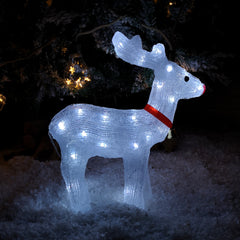 35cm Battery Operated LED Light up Acrylic Christmas Rudolph Decoration