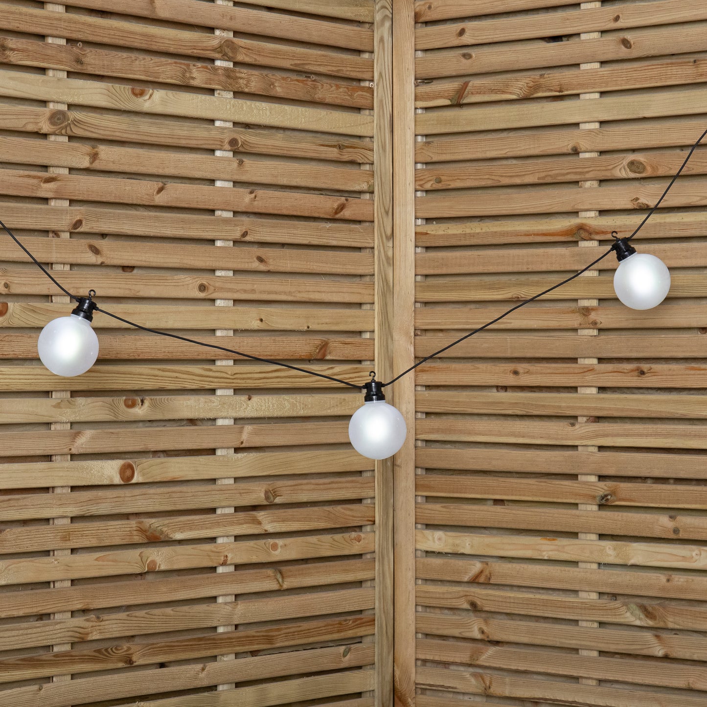 4.5m Set of 10 Frosted Ball Style Cap String Lights with Filament in White