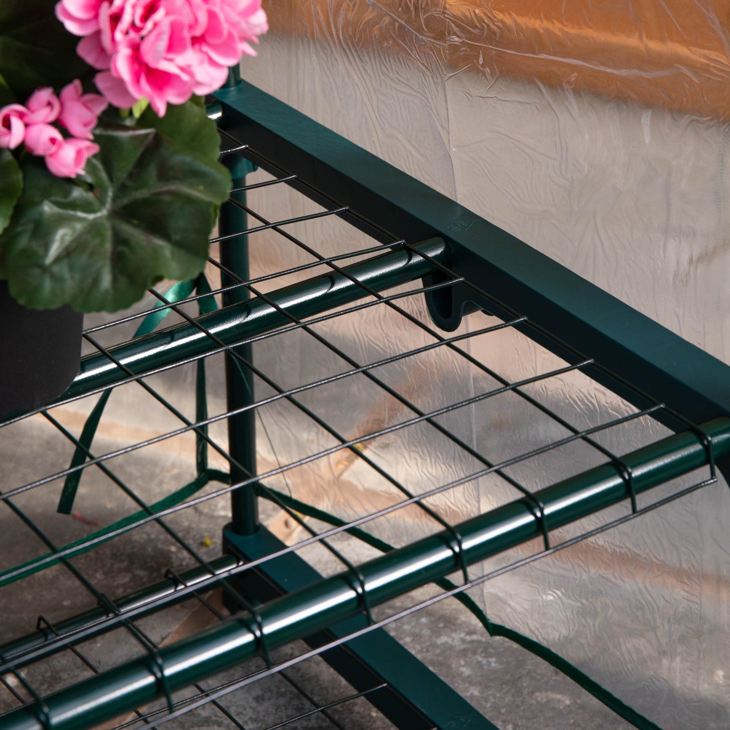 1.3m x 0.5m 4 Tier Greenhouse with Steel Frame and Removable PVC Cover