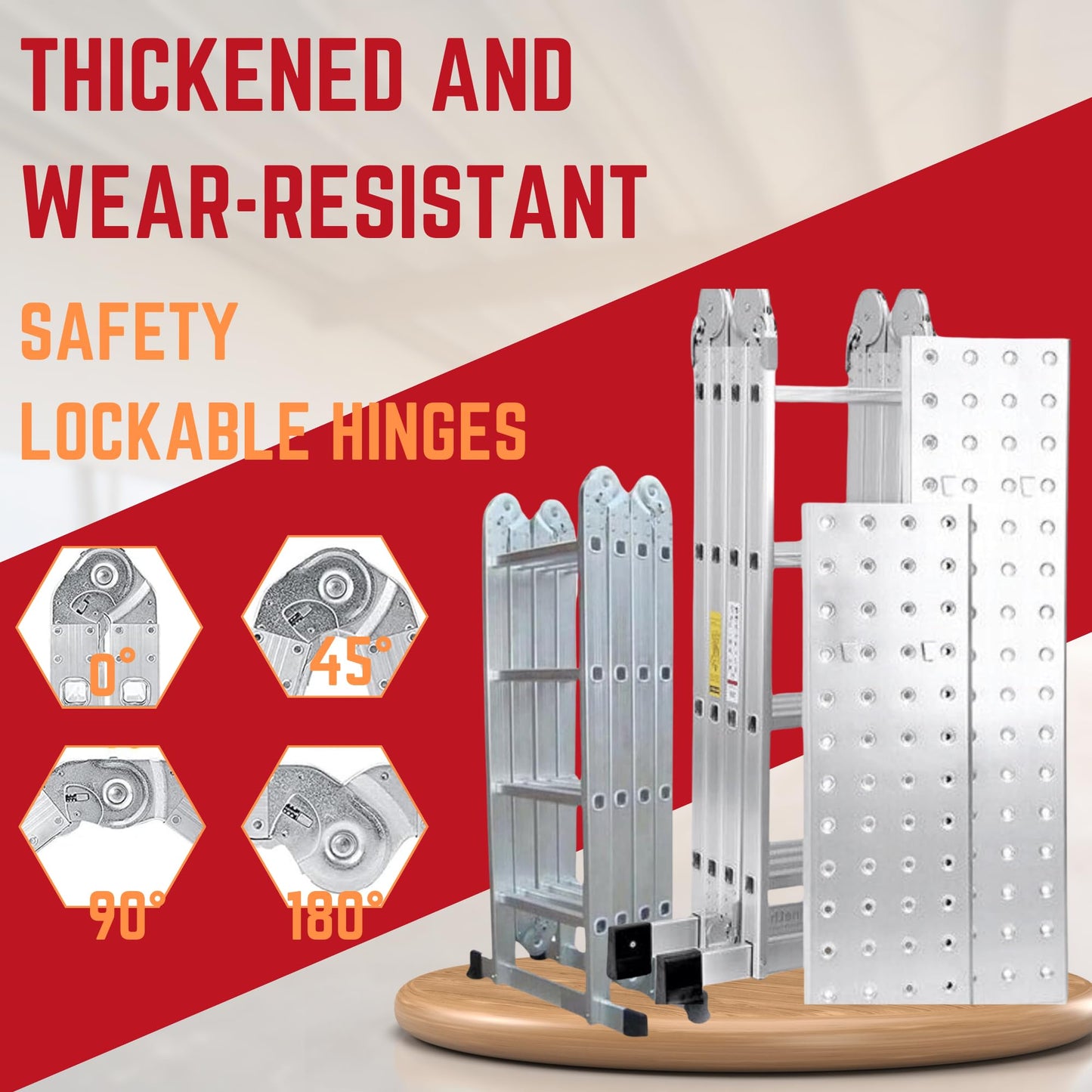 Factory Seconds 3.46m Lightweight Aluminium Folding Multi-position Work Platform Ladder