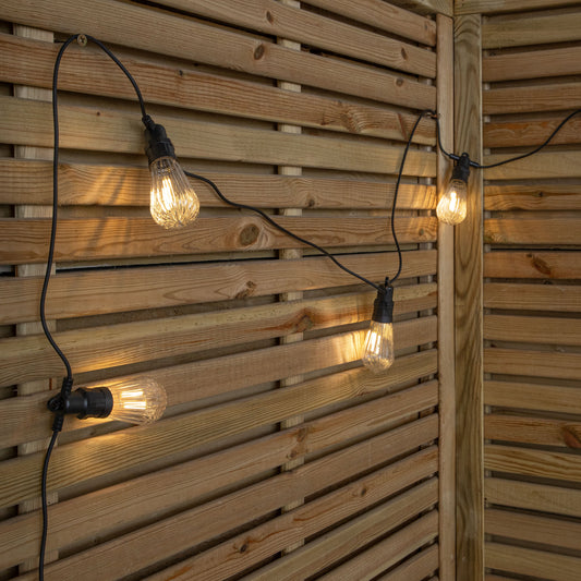 4.5m Set of 10 Connectable Fluted Festoon String Lights with Warm White LEDs