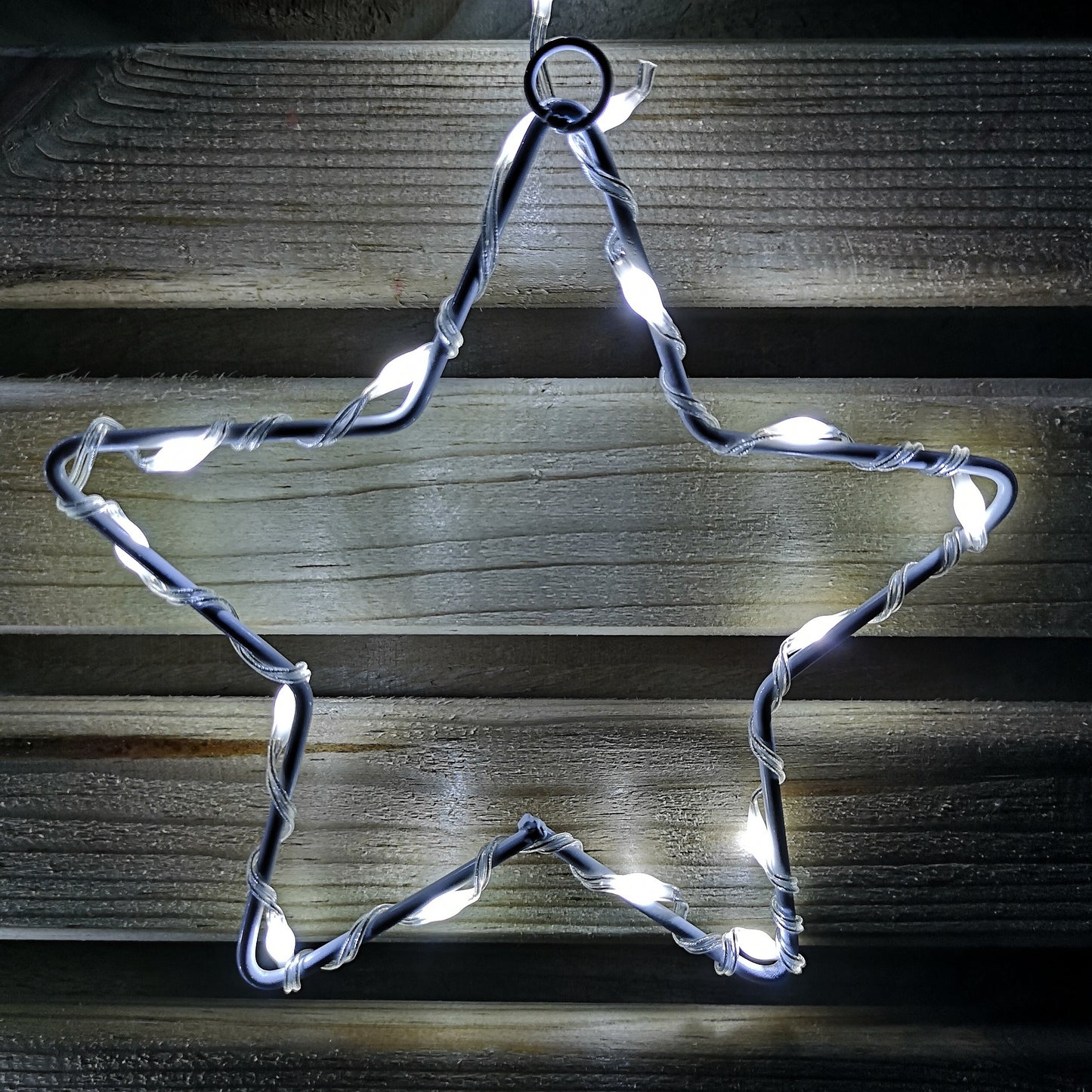 Factory Seconds: 1.2m Cool White LED Star Curtain Lights Christmas Decorations