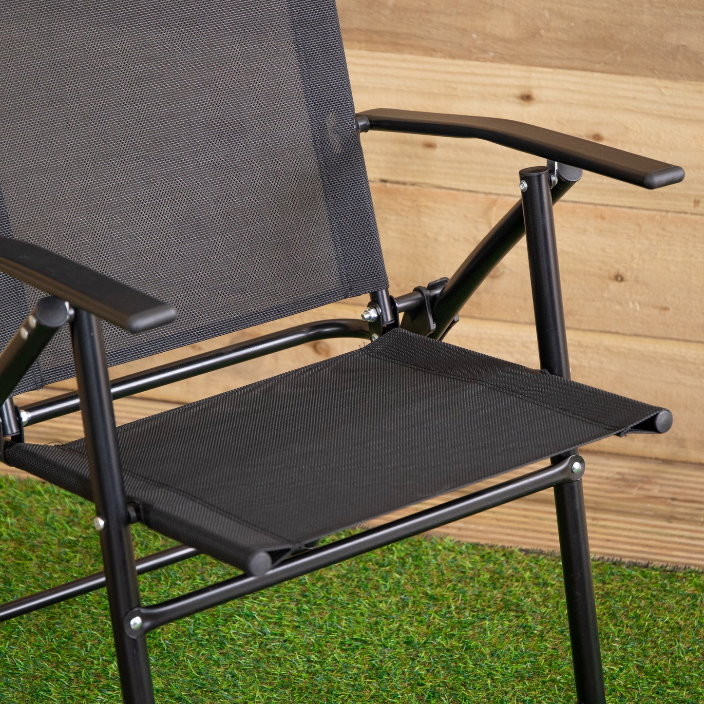 Samuel Alexander Multi-Position Folding Garden Patio Single Chair in Black