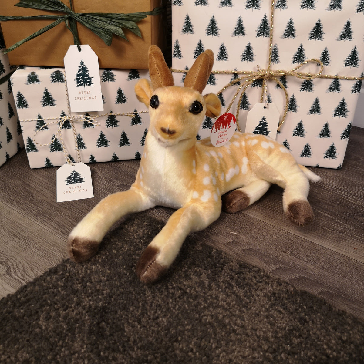 35cm Indoor Plush Laying Deer Christmas Decoration