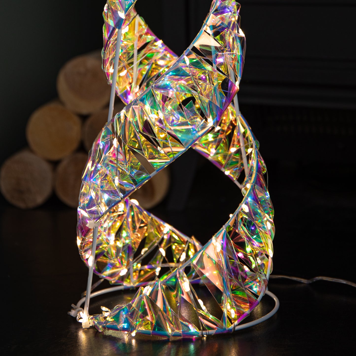 Factory Seconds: 60cm Light up Iridescent Christmas Starbelisk Decoration with Warm White LEDs