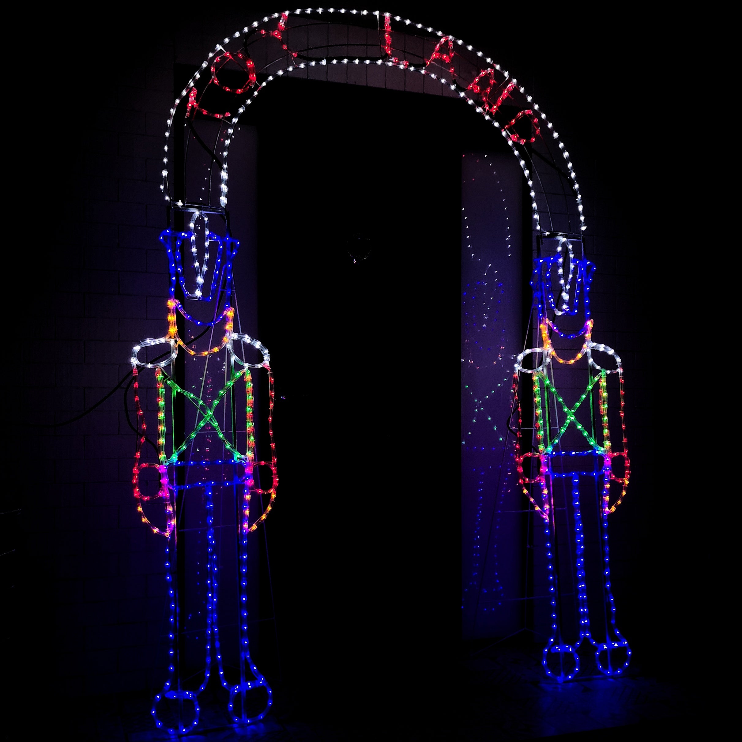 2.4m Light up Toyland Soldier Arch Christmas Rope Light with MultiColoured LEDs
