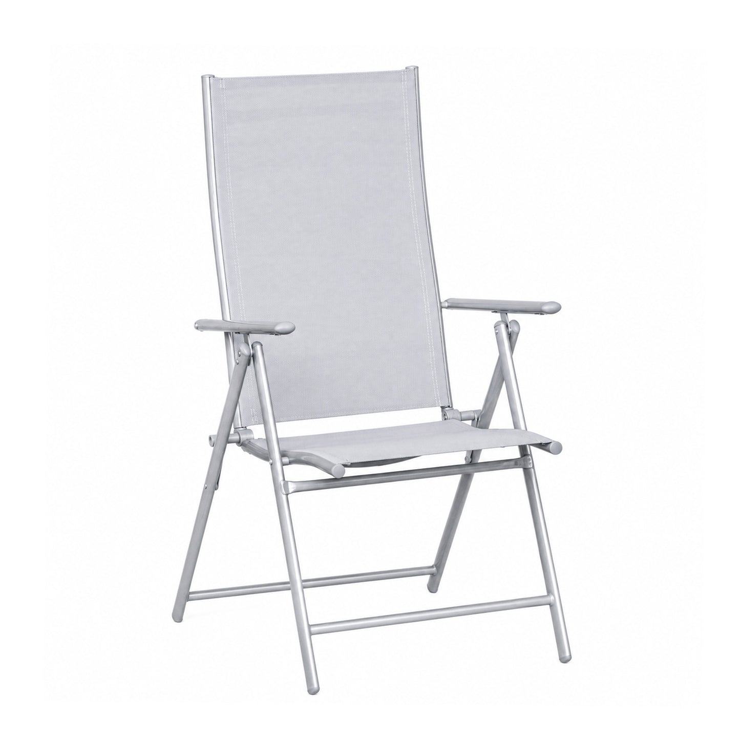 Outdoor Garden Patio Multi Position Reclining Folding Chair in Grey