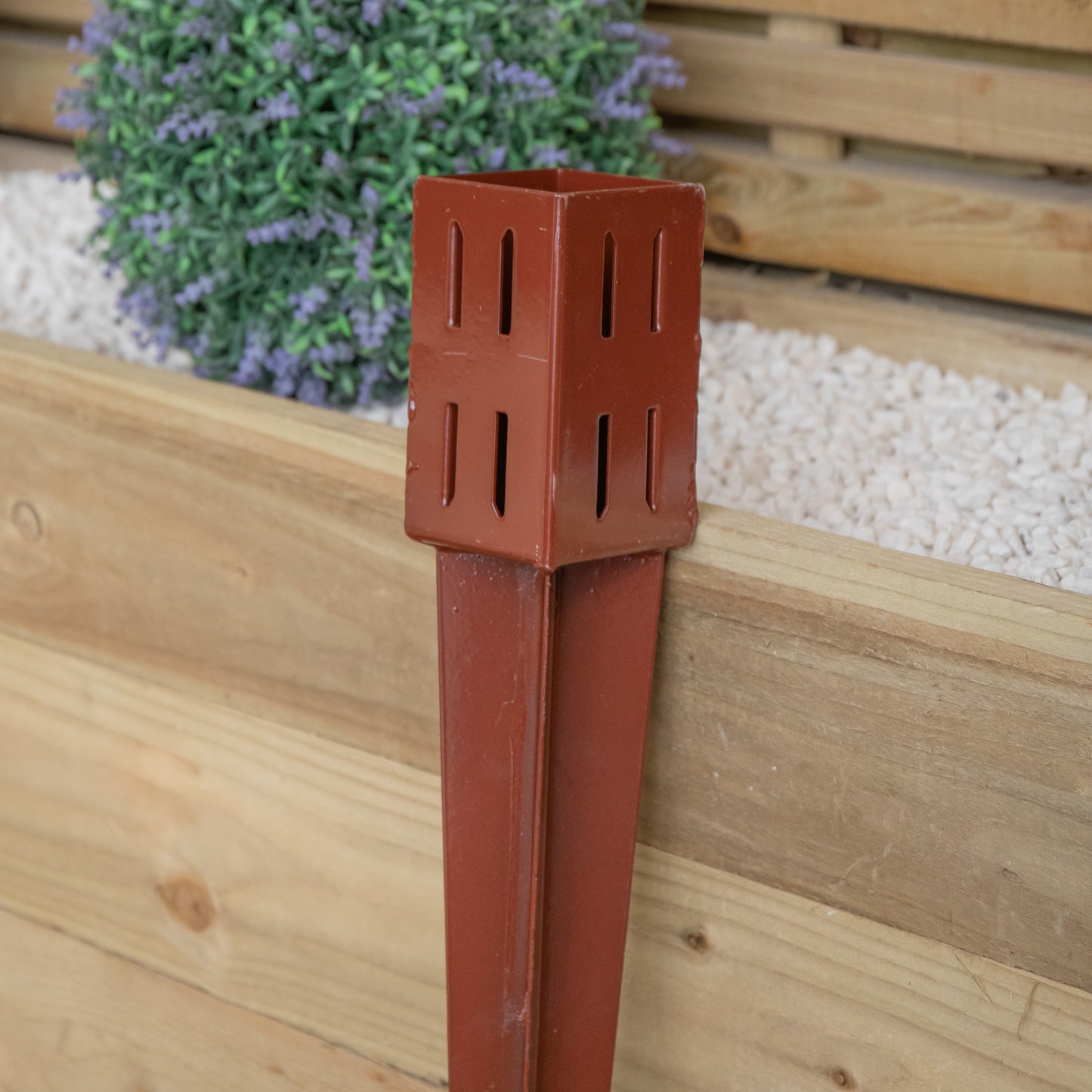 75mm x 75mm (3" x 3") Metal Garden Fence Post Holder & Spike