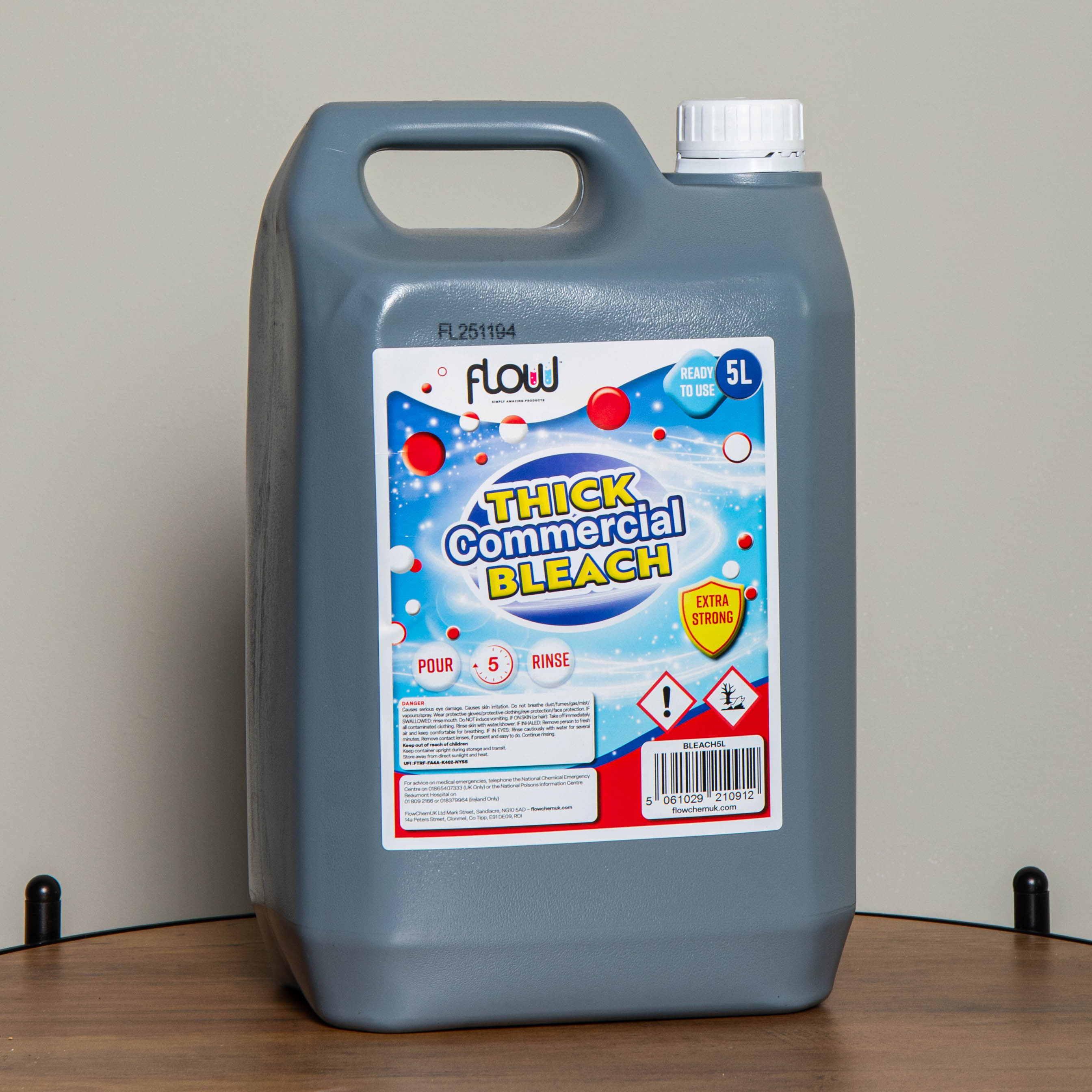 5 Litre Commercial Heavy Duty Thick Bleach 