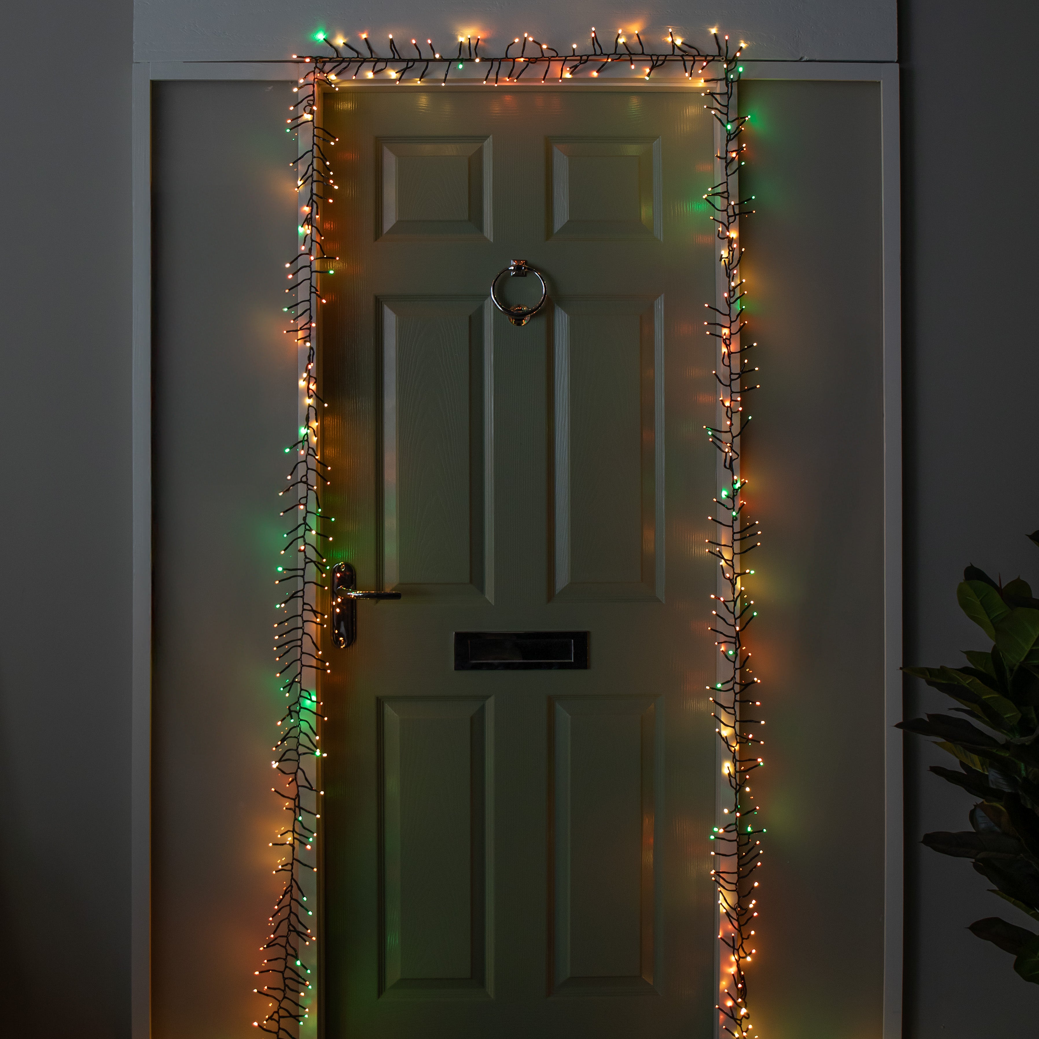 5.5m 426 Cluster LED Autumn Twist Door Garland with Multi-Coloured LEDs on Green Cable