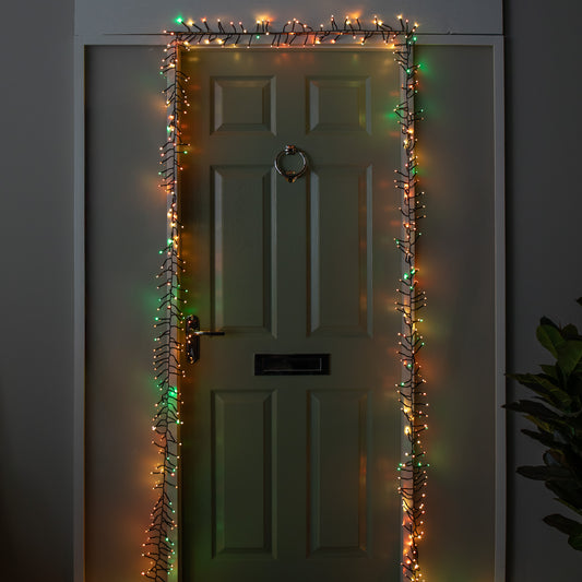 5.5m 426 Cluster LED Autumn Twist Door Garland with Multi-Coloured LEDs on Green Cable