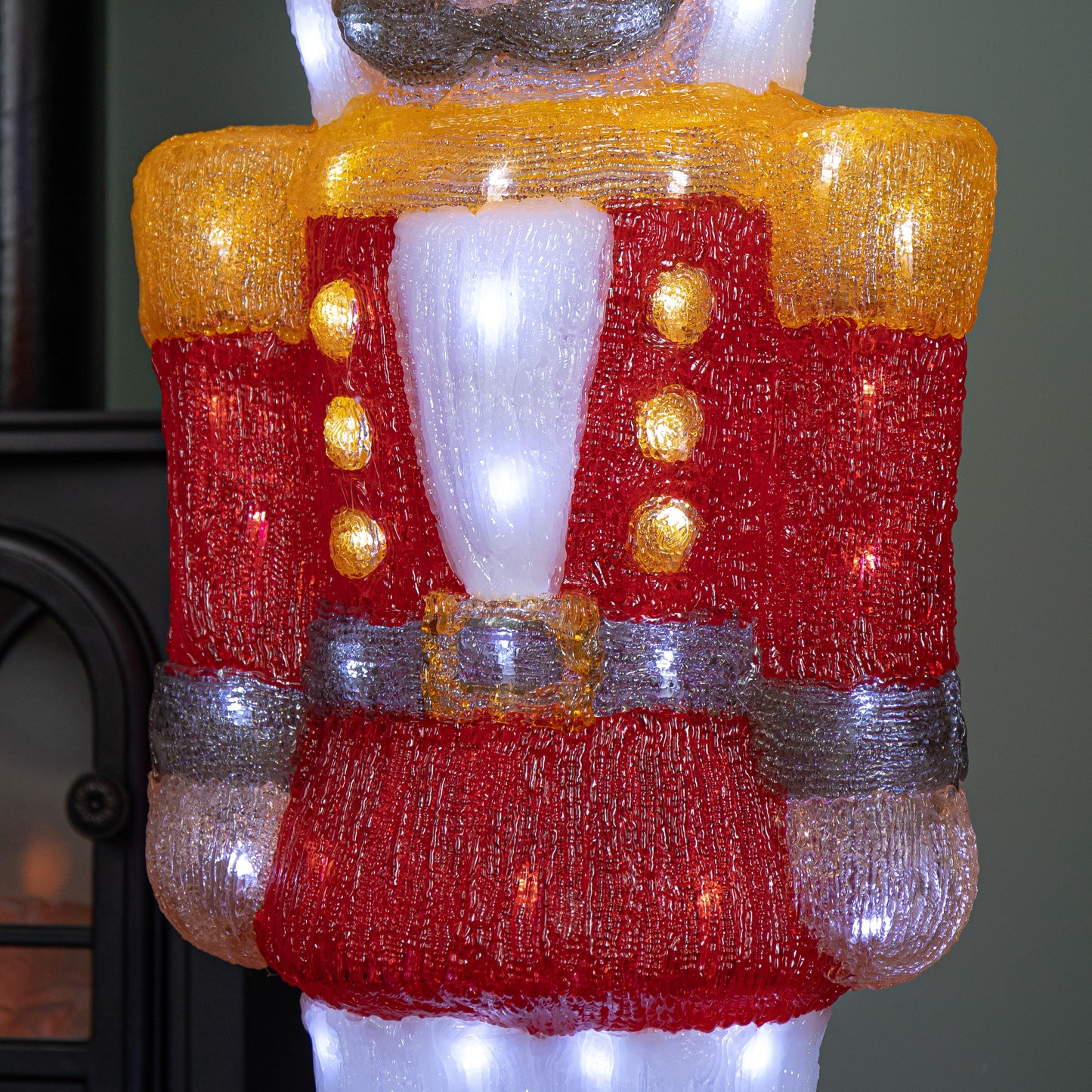 93cm Light up Acrylic Christmas Nutcracker Decoration with 140 White LEDs