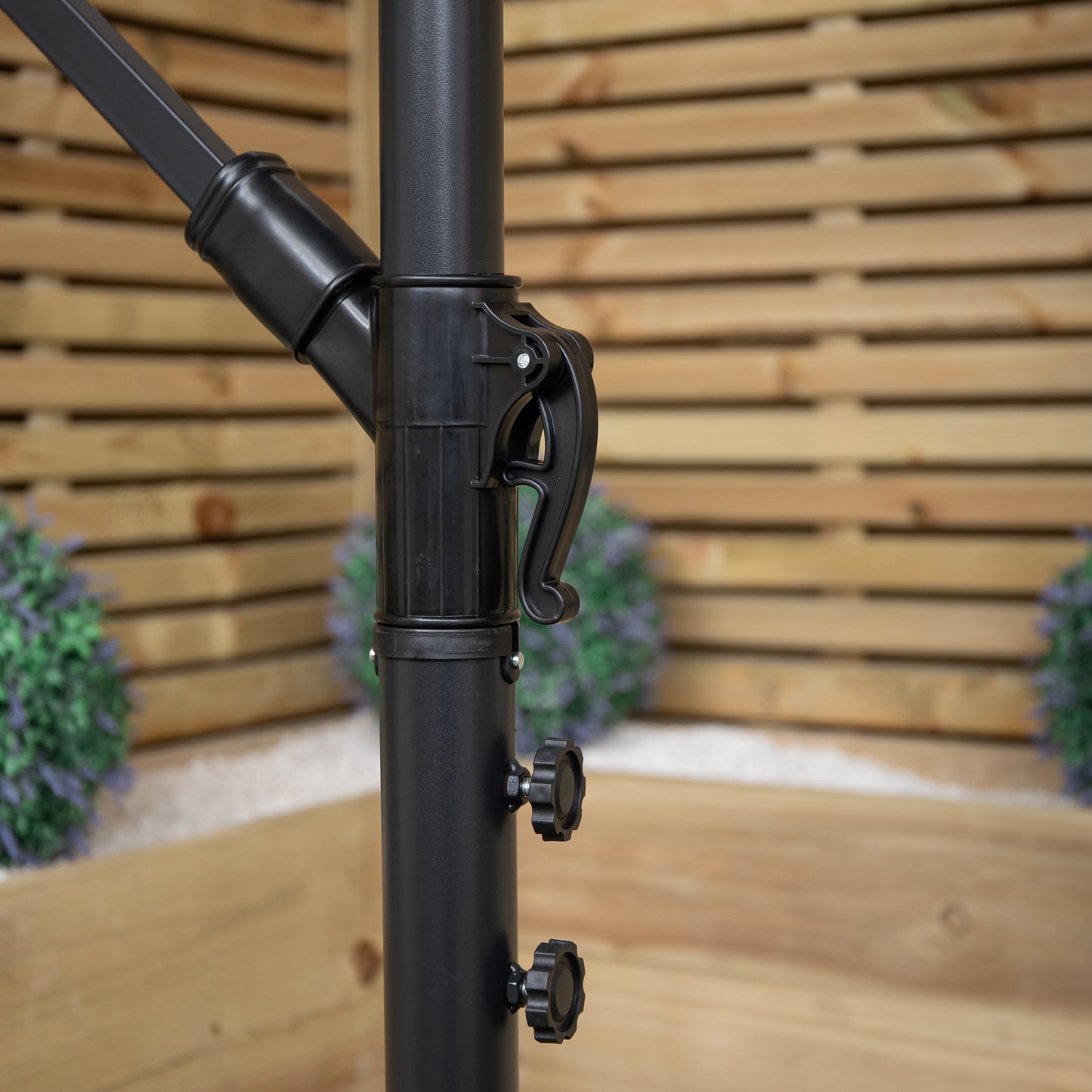 3m Hanging Banana Cantilever Garden Parasol with Cover in Green