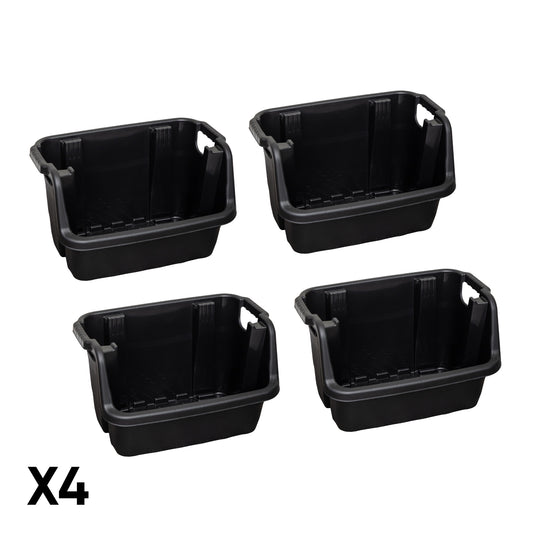 4 Pack of 36 x 59cm Heavy Duty Stackable Pick Bin Crates