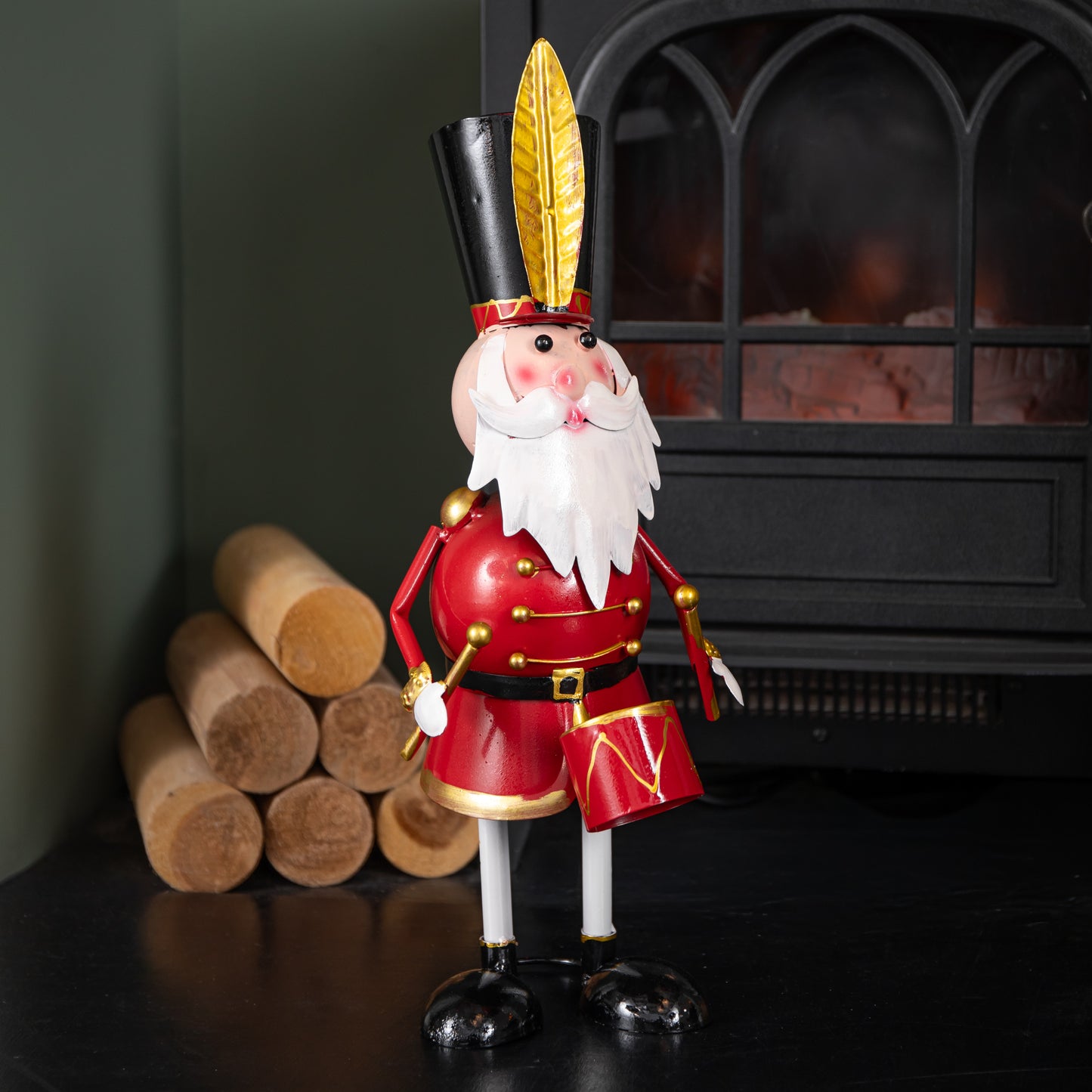 44cm Hand Painted Metal Christmas Captain Santa Decoration