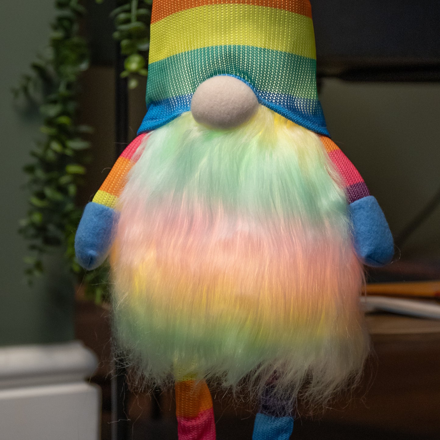 60cm Premier Battery Operated Lit Standing Christmas Rainbow Gonk